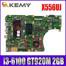 X556UJ i3-6100 Процессор GT920M 2 Гб N16V-GM-B1 4 Гб Оперативная память материнская плата REV 2,0 для ASUS X556UJ X556UV Материнская плата ноутбука Бесплатная доставка тест 2024 - купить недорого