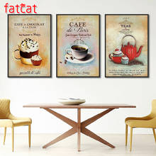 Fatcat diy 5d pintura diamante sorvete café quente chá quadrado completo broca redonda mosaico bordado venda tríptico decoração da sua casa ae293 2024 - compre barato
