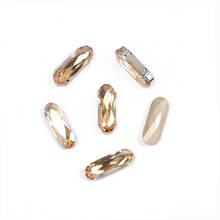 4161 All Sizes Golden Shadow Elongated Baguette Sew On Rhinestones Point Back Strass Glass Crystal DIY Gold Jewelry Stones 2024 - buy cheap