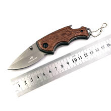 Cuchillo plegable 56-57HRC de 5,7 pulgadas, cuchillo de bolsillo con mango de madera 5CR15MOV, Mini cuchillo plegable para caza y rescate al aire libre 2024 - compra barato