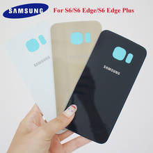 Оригинальная новая задняя крышка аккумулятора Samsung Galaxy S6 Edge Plus G920 G920F, 3D стеклянная крышка корпуса, сменный чехол с логотипом 2024 - купить недорого