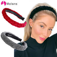 MOLANS Hair Accessories Wide Shiny Weaving Hairbands Braided Headband Hair Hoop Fashion Hair Bands Bezel Headdress 2024 - buy cheap
