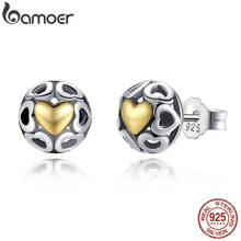 BAMOER Brincos 925 Sterling Silver My One True Love Stud Earrings for Women Openwork Heart Earrings Fine Jewelry PAS443 2024 - buy cheap