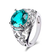 Модное серебряное кольцо с кристаллами для женщин, свадебное обручальное массивное кольцо, ювелирное изделие, свадебное кольцо на палец, женское ювелирное изделие, подарок 2024 - купить недорого