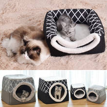 Dog House Pet dog  Bed Plush Donut Pet Bed Cashmere House Plaid Cat House Diamond House Pet Supplies Cat Puppy Sofa Bed House 2024 - buy cheap