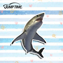 Jump Time 13cm x 10.1cm  Cute Shark Funny Car Stickers and Decals Waterproof Vinyl Car Wrap Bumper Window RV Anime Sticker 2024 - buy cheap