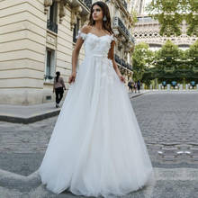 Vestido de noiva linha sem mangas com renda, vestido de noiva 2021 2024 - compre barato