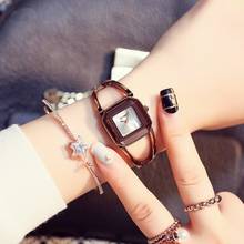 KIMIO квадратные модные часы со скелетонным браслетом из розового золота 2019 Роскошные Брендовые женские часы Женские кварцевые наручные часы 2024 - купить недорого
