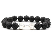 2019 Men Bracelet Tibetan Buddha Bracelet chakra Diffuser Bracelets Classic Black Natural Lava Stone Bead Bangle Jewelry 2024 - buy cheap