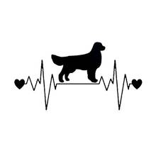 Creative Car Sticker Golden Retriever Heartbeat Lifeline Accessories Reflective Vinyl Decal Black/Silver,9cm*19cm 2024 - buy cheap