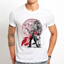 Japão anime fullmetal alquimista irmãos engraçado t camisa dos homens camiseta verão novo branco casual o-pescoço legal vintage tshirt 2024 - compre barato