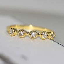 Anel fino e elegante para as mulheres simples mini zircão luz ouro prata cor aniversário dedo anéis presente moda jóias r893 2024 - compre barato