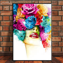 Настенный постер в скандинавском стиле с изображением головы женщины и цветка, Современная декоративная картина с абстрактным изображением головы, украшение для гостиной 2024 - купить недорого