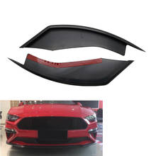 Par acessório do carro de fibra carbono frente nevoeiro luz pálpebra decoração capa para ford mustang 2018 2019 2024 - compre barato