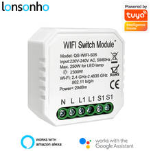 Lonsonho-interruptor inteligente con WiFi para el hogar, módulo de luz Ctonrol remoto inalámbrico de 1, 2 y 2 vías, Compatible con Alexa y Google Home, Tuya 2024 - compra barato