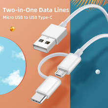 Cabo de carregamento rápido 2 em 1, cabo micro usb tipo c 2.4a para xiaomi huawei samsung android e outros telefones 2024 - compre barato