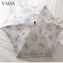 YADA 2020 INS Lace Flower Rose Pattern Mini Pocket Umbrellas Parasol INS Folding Umbrellas Rain For Womens UV Umbrella YS200201 2024 - buy cheap