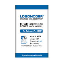 LOSONCOER-batería Original para LG OPTIMUS G Pro 2, 100% mAh, BL-47TH, F350, F350S, D837, D838, LTE-A, F350L, F350K, 4600 2024 - compra barato