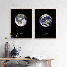 Pintura abstracta moderna de la tierra de la Luna, decoración nórdica, lienzo, póster, arte de pared, impresión decorativa imagen del planeta, decoración para sala de estar 2024 - compra barato