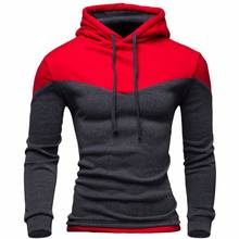 Novo moletom masculino com capuz, blusão masculino fashion casual, jaqueta com capuz, casaco de outono slim, cores de patchwork 2024 - compre barato