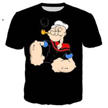 Camiseta de dibujos animados de Popeye para Hombre y mujer, camisa con estampado 3D de Rock, ropa informal de calle, hip-hop, Tops harajuku, 5XL 2024 - compra barato