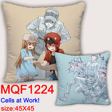 45X45CM Anime Cells at Work Pillow Covers Cells at Work Dakimakura case 3D Print double sided Print Decorative Pillowcase Gifts 2024 - buy cheap