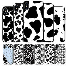 Cow spots black Silicone Phone Case For iPhone 12 XR XS Max 5 5S SE 2020 6 6S 7 8 PLUS X 11Pro Max 11 Cover 2024 - buy cheap