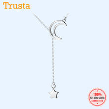 Trustdavis New Arrival Fashion 925 Sterling Silver Moon And Star Tales Chain Link Pendant Necklaces for Women Fine Jewelry DA426 2024 - compre barato