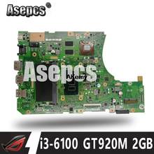 Asepcs X556UJ i3-6100 CPU GT920M 2GB N16V-GM-B1 4GB RAM Mainboard REV 2.0 For Asus X556UJ X556UV Laptop Motherboard 2024 - buy cheap