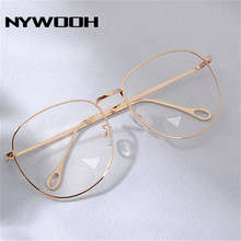 NYWOOH Finished Myopia Glasses Women Men Oversized Clear Metal Eyeglasses Nearsighted Student Eyewear -1.0 1.5 2.0 2.5 to 4.0 2024 - compre barato
