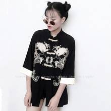 Roupa tang estilo chinês camiseta estilo harajuku roupa tradicional de dragão roupa feminina hanfu blusa de festa japonesas casacos wushu hanfu 2024 - compre barato