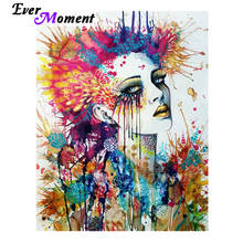 Ever Moment Diamond Painting Woman Colorful Tear Artwork 5D DIY Square Picture Of Rhinestone Diamond Embroidery Handmade ASF1958 2024 - buy cheap