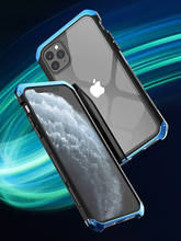 Capa luxuosa de vidro temperado, armação de metal alumínio para iphone 11 pro max 6 6s 7 8 plus x, à prova de choque, xs max xr 2024 - compre barato