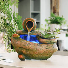 220V Creative Indoor Micro Landscape Water Fountain Tabletop Waterfall Decorative Fountains Feng Shui Home Decor Plant Pot Craft 2024 - buy cheap