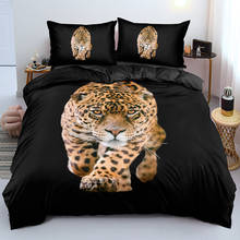 3D Black Comforter Covers Set Pillow Shames Sets Bedding Bags Twin King Queen Full Double Single Size Leopard Custom Bed Linens 2024 - buy cheap