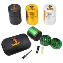 HONEYPUFF Smoke Set Metal Herbal Grinder Herb with Mouthpiece Tips 50MM Large Container Jar Grinders Smoking Accessories for Man 2024 - buy cheap