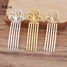 BoYuTe Wholesale (10 Pieces/Lot) 24*26MM Metal Alloy Flower Hair Comb 5 Teeth Diy Hand Made Hair Accessories for Women 2024 - buy cheap