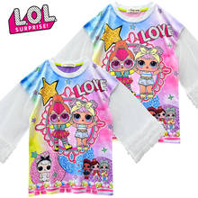 Lol surprises bonecas 2020 fashion, camiseta infantil de mangas cinco pontos, respirável, solta de malha com manga bufante 2024 - compre barato