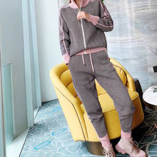 Winter New Women Knitting 2 Piece Set Tracksuit Zipper Cardigans Top + Stripes Trousers Pants Suits Female Sportsuits Outfits 2024 - buy cheap