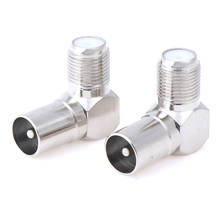 2pcs/Set Aluminium Alloy Right Angle TV Aerial Antenna Plug Connector Adapter Plug To Socket Coax Cable 2024 - buy cheap