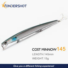 Wondershot-señuelo de pesca flotante para pececillos, cebo duro láser Wobbler, Isca, artificial, A06, 145mm, 15g 2024 - compra barato