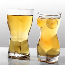 Copo de vidro em formato de corpo criativo, copo de vidro em formato de corpo para vinho, copo de vidro sexy para homens e mulheres, copo de cerveja em forma de corpo 2024 - compre barato