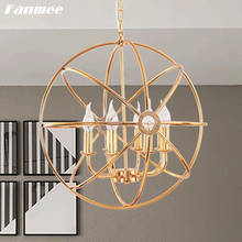 Orb-Lámpara de araña Retro, luz LED con acabado de oro cromado, globo colgante Industrial Vintage, lámpara artística, decoración para sala de estar, dormitorio y comedor 2024 - compra barato