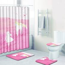 Cortina de banho conjunto tapete do banheiro banheiro chuveiro almofada do quarto pé almofada cortina do banheiro 2024 - compre barato