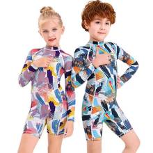 Boys’ Girls' Swimsuit One Piece Rash Guard Kids Long Sleeve Short Legs Sunsuit Swimwear Sets Toddler- Beach Sport Surf UPF50+ 2024 - buy cheap