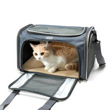 Сетчатая Сумка для переноски домашних животных, дышащий маленький рюкзак для кошек с окошком, вместительная сумка с мягкими боками 2024 - купить недорого