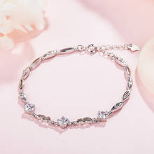 Sa silverage pulseira feminina de aniversário, simples, coreana, presente original para a namorada, pulseira amantes 2024 - compre barato