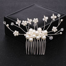 Trendy Silver color Wedding Hair Combs for Bride Crystal Pearls Women Hairpins Bridal Headpiece Hair Jewelry Accessories 2024 - buy cheap