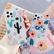 LACK INS Colorful Floral Cactus Anti knock Soft Phone Case For iphone 12 11Pro Max XS X XR 7 8 Plus 12 mini Cute Flowers Cover 2024 - buy cheap