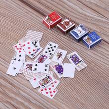 Комплект из 2 предметов, мини-покер карты милые миниатюрный кукольный домик 1:12 мини Игральные карты для покера игрушки для украшения дома D11 19; Прямая поставка 2024 - купить недорого
